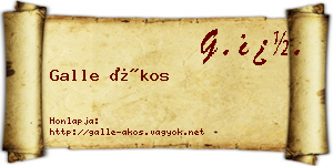 Galle Ákos névjegykártya
